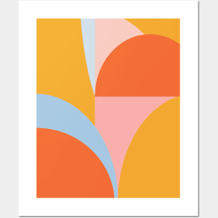 Geometric Shapes - Retro Beach Vibes Colors Posters and Art